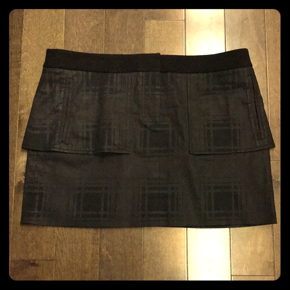 Tibi Black Check Mini Skirt, Size 4